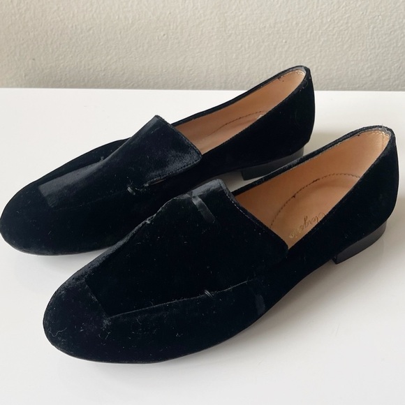 ROBERT CLERGERIE velvet flats black size 7 - Picture 1 of 9